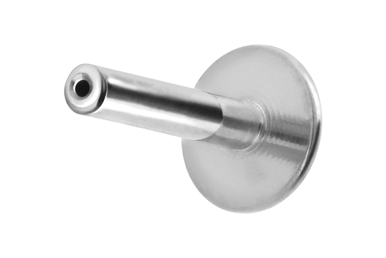 Titan Labret Piercing mit Push Fit ohne Kugel ABGERUNDETE PLATTE